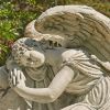 35" Tall Magnesium Napping Angel on Bench "Seraphina" in Bronze