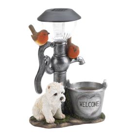 Little Pup And Water Pump  Solar Light