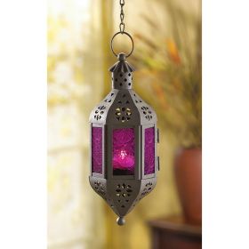 Mystical Fairy Purple Hanging Candle Holder Lantern