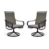 Set of 2 Gray Padded Swivel Outdoor Dining Chairs