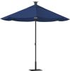 9' Blue Sunbrella Octagonal Lighted Market Patio Umbrella with USB and Solar