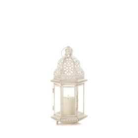 Small Distressed White Lantern