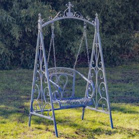 "Bordeaux" Iron Swing Chair (Colors_Zaer: Cobalt Blue)