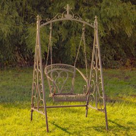 "Bordeaux" Iron Swing Chair (Colors_Zaer: Antique Bronze)