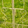 96" Tall Garden Gate Archway with 2 Side Plant Stands in Antique  White "Genevieve"
