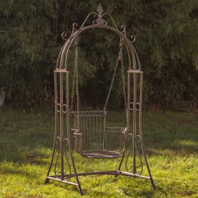"Oasis" Iron Garden Swing Chair (Colors_Zaer: Antique Bronze)