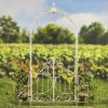 "Stephania" 8ft. Tall Garden Gate Arch with Side Plant Stands