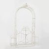 "Stephania" 8ft. Tall Garden Gate Arch with Side Plant Stands