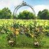 "Stephania" 8ft. Tall Garden Gate Arch with Side Plant Stands