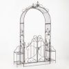 "Stephania" 8ft. Tall Garden Gate Arch with Side Plant Stands