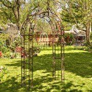 "Philadelphia" 8.5ft. Tall Iron Garden Arch Decoration (Colors_Zaer: Antique Bronze)