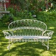 Garden Bench with Curved Back "Paris 1968" (Colors_Zaer: Antique White)