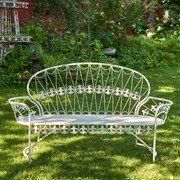 Garden Bench with Curved Back "Paris 1968" (Colors_Zaer: Antique White)