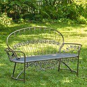 Garden Bench with Curved Back "Paris 1968" (Colors_Zaer: Antique Copper)