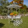 "La Rochelle" Parisian-Inspired Iron Flower Cart with Fleur-de-lis Details