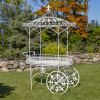 "La Rochelle" Parisian-Inspired Iron Flower Cart with Fleur-de-lis Details