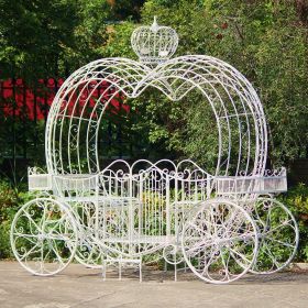 10ft. Tall Large Heart-Shaped Iron Carriage "Aphrodite" (Colors_Zaer: Antique Blue)