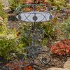 28.35" Tall Victorian Style Round Planter Table with Aster Flower Accents "Copenhagen 1843"