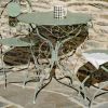 "Le Chardenoux 1908" Three Piece Metal Bistro Set in Antique White