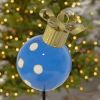 26" Tall Polka Dot Christmas Ball Ornament Metal Garden Stake