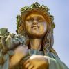 39" Tall Magnesium Angel Statue Holding Bouquet "Sopia"