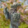 39" Tall Magnesium Angel Statue Holding Bouquet "Sopia"