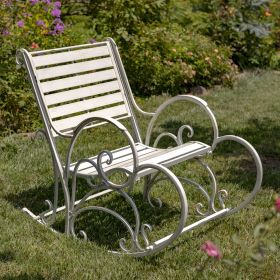 "Monte Carlo 1968" Iron Rocking Arm Chair (Colors_Zaer: Antique White)