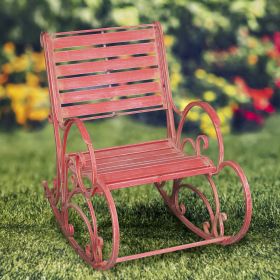 "Monte Carlo 1968" Iron Rocking Arm Chair (Colors_Zaer: Pink)