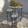 "Marisol" Set of 3 Nesting Iron Mosaic Plant Stands