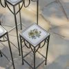 "Marisol" Set of 3 Nesting Iron Mosaic Plant Stands