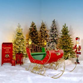 "Kutaisi" Large Victorian Christmas Sleigh (Colors_Zaer: Red/Green/Gold)
