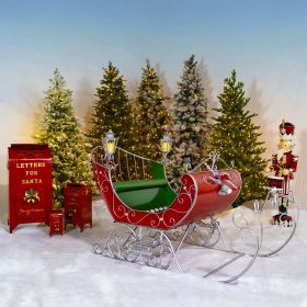 "Kutaisi" Large Victorian Christmas Sleigh (Colors_Zaer: Red/Green/Silver)